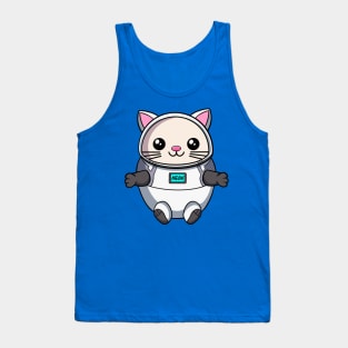 Cute Astronaut Cat Tank Top